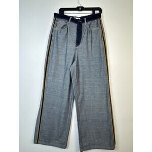 Zara Wide Leg Reverse Seam Jeans Inside Out Design Button Fly Denim 10